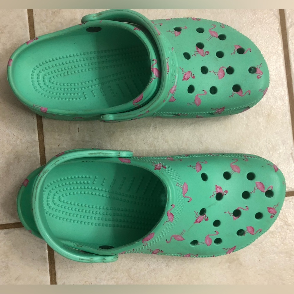 Flamingo print Crocs